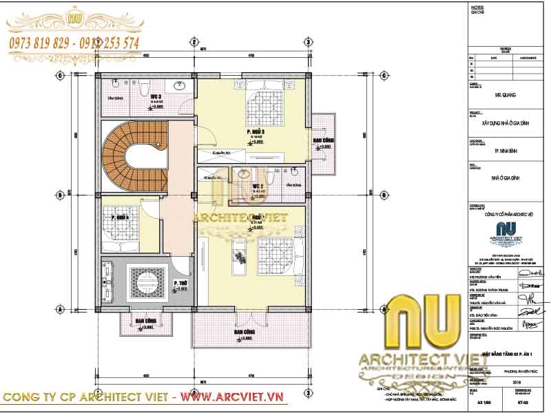 Mặt bằng tầng 2 của mẫu nhà 2 tầng 4 phòng ngủ 1 phòng thờ nhà 2 tầng 4 phòng ngủ 1 phòng thờ