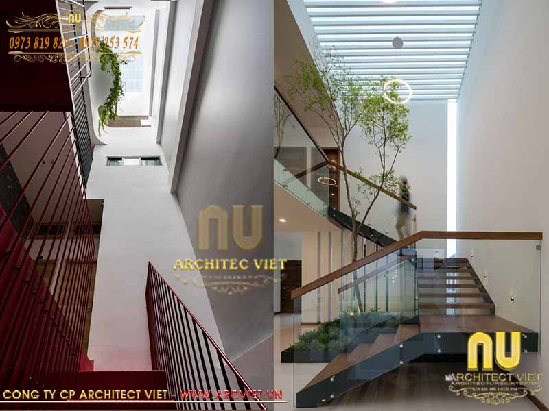 Giếng trời trong thiết kế nhà ở 2 tầng thiết kế nhà ở 2 tầng