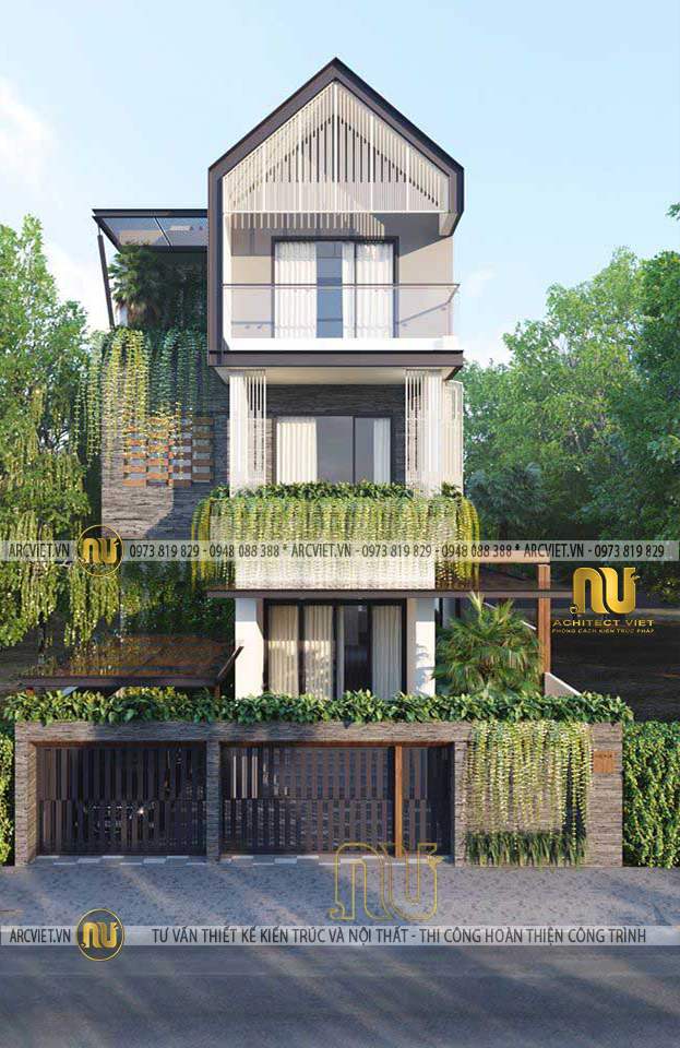 Ảnh ngoại thất thiết kế biệt thự phố 6x18m đẹp biệt thự 3 tầng 6x18m