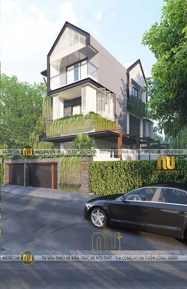Phối cảnh mặt tiền mẫu biệt thự 3 tầng 6x18m biệt thự 3 tầng 6x18m