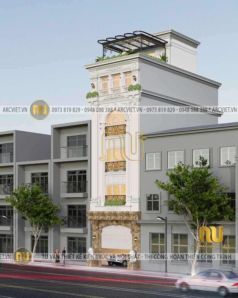 Ảnh ngoại thất mẫu nhà phố tân cổ điển 5x23m - View 1 nhà phố tân cổ điển 5x23m