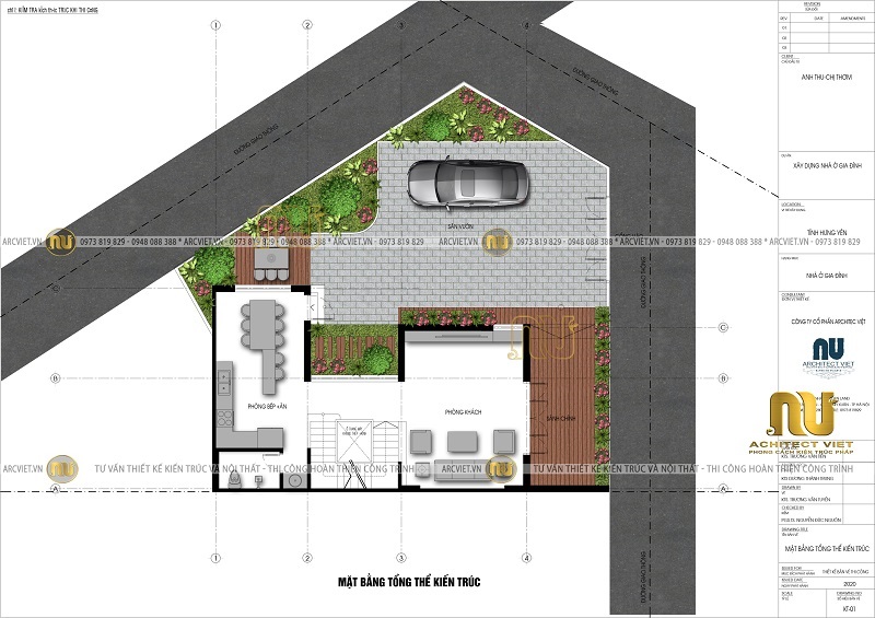 Mặt bằng tổng thể mẫu thiết kế biệt thự lô góc 3 tầng nhà lô góc 2 mặt tiền 3 tầng