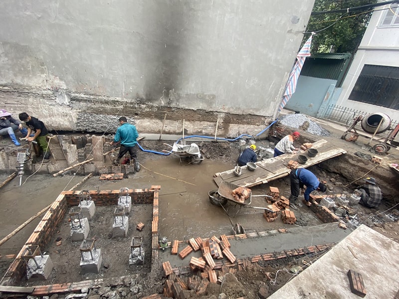 Hình ảnh bắt đầu làm móng công trình