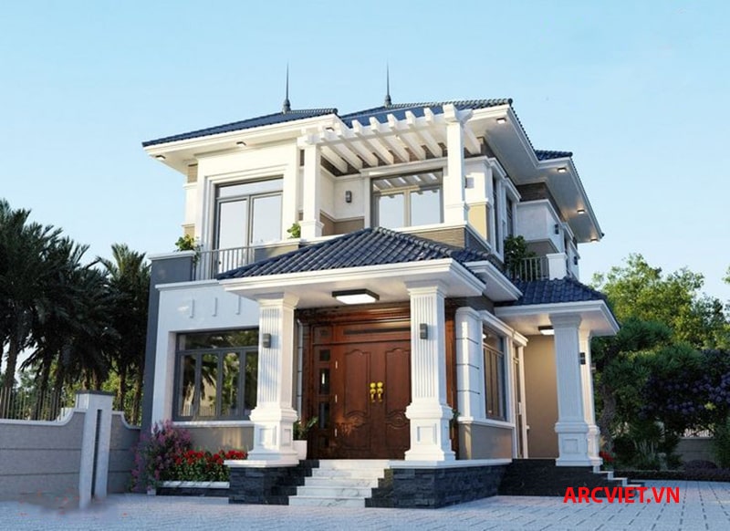 Mẫu thiết kế nhà 2 tầng 9x10m đẹp