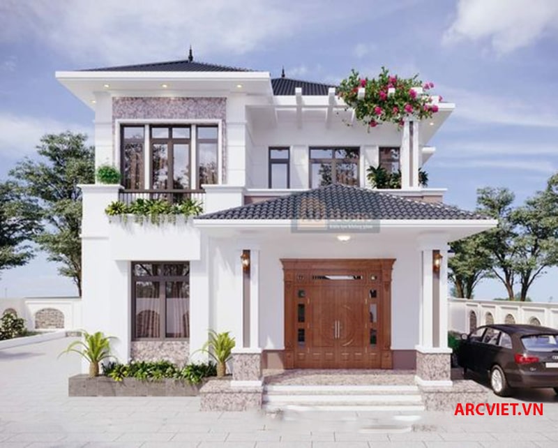 Mẫu thiết kế nhà 2 tầng 9x10m đẹp
