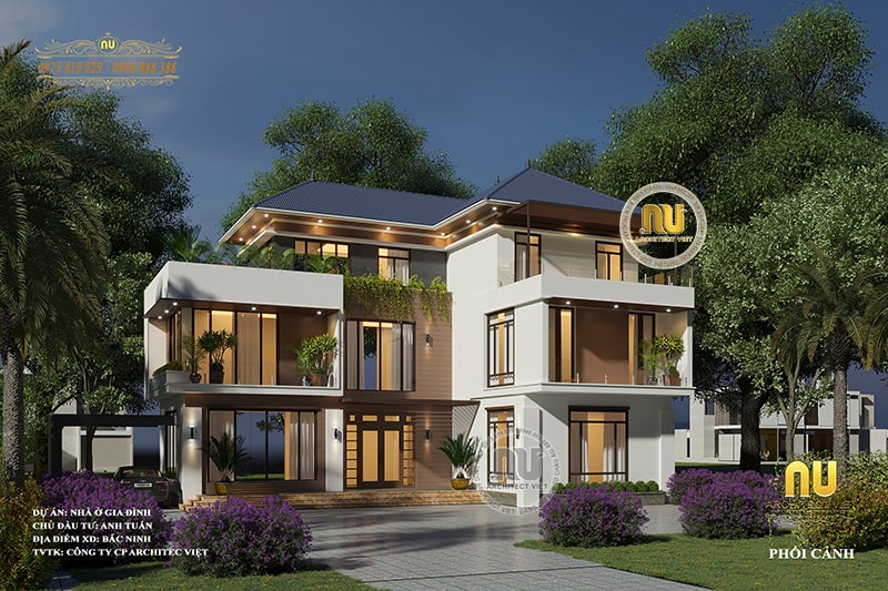 Hồ sơ thiết kế biệt thự của Architec Việt với đầy đủ các bản vẽ chi tiết thi công kiến trúc, kết cấu, điện nước