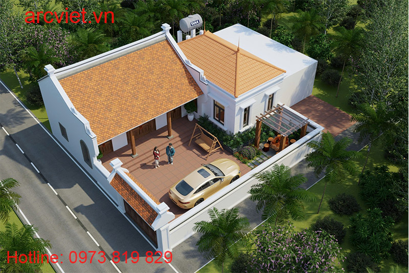 Mẫu nhà thờ họ 3 gian kết hợp nhà ở đẹp