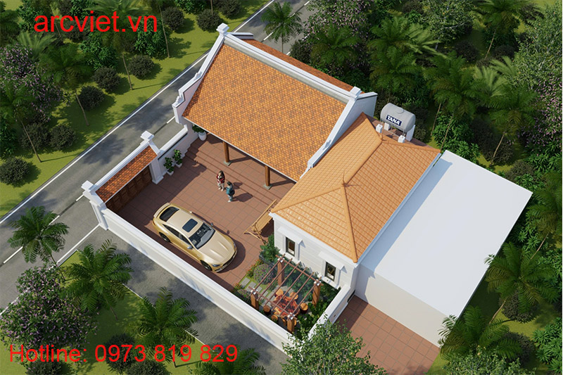 Mẫu nhà thờ họ 3 gian kết hợp nhà ở đẹp