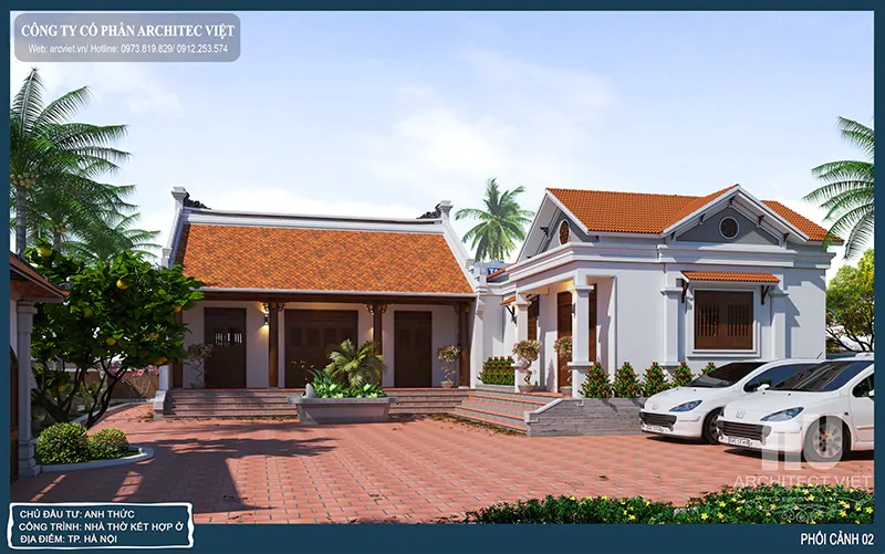 Mẫu nhà thờ 3 gian giả gỗ