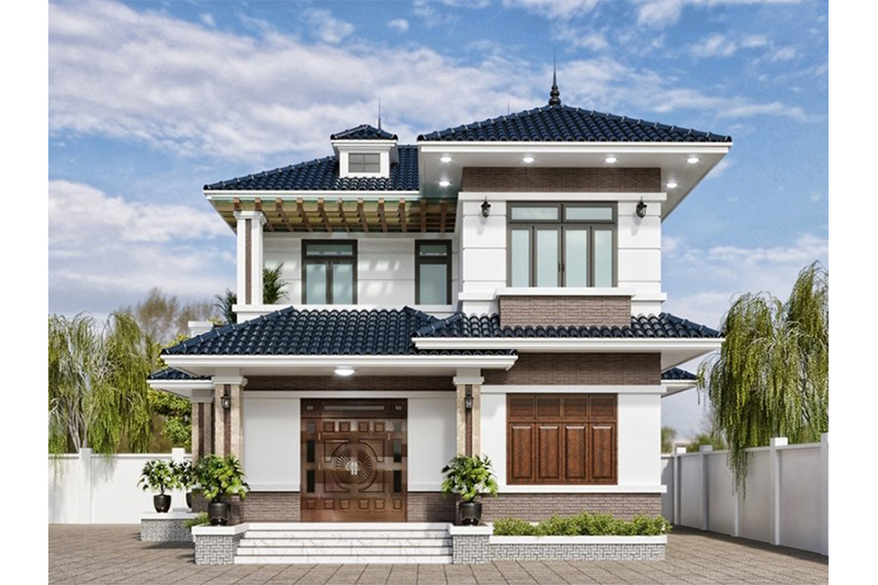 Nhà biệt thự 2 tầng mái nhật