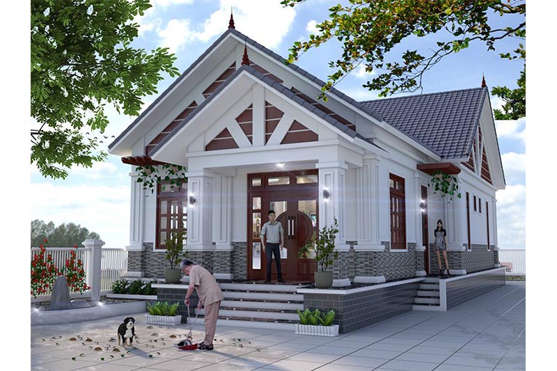 Nhà mái thái 1 tầng