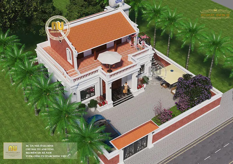 Nhà thờ bê tông giả gỗ 2 tầng