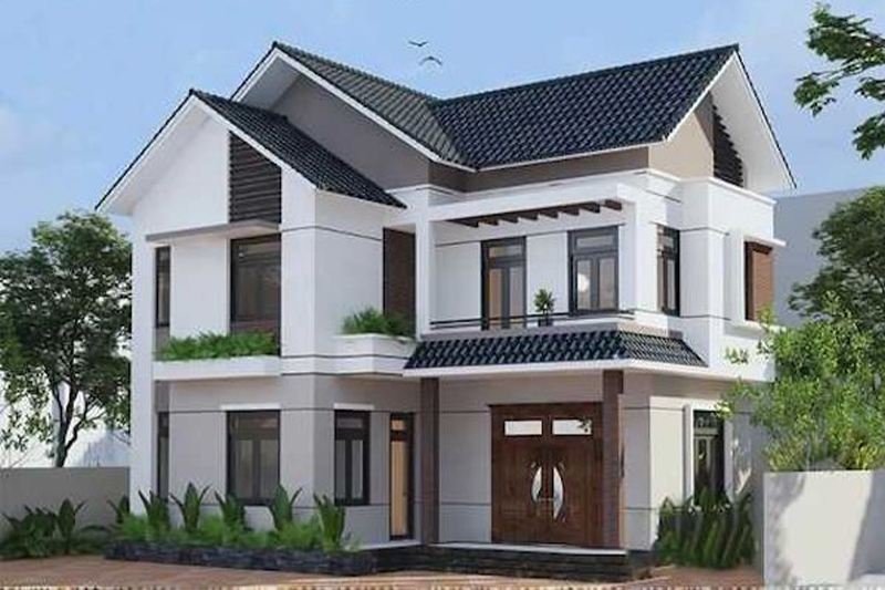 Mẫu Nhà 2 Thò 1 Thụt Hiện Đại
