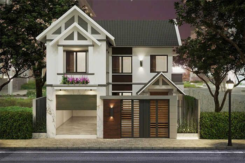 Mẫu Nhà 2 Thò 1 Thụt Hiện Đại