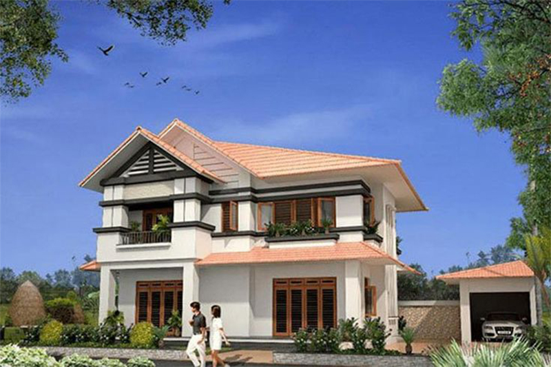 Mẫu Nhà 2 Thò 1 Thụt Hiện Đại