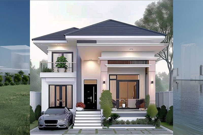 Mẫu nhà ngang 10m sâu 7m