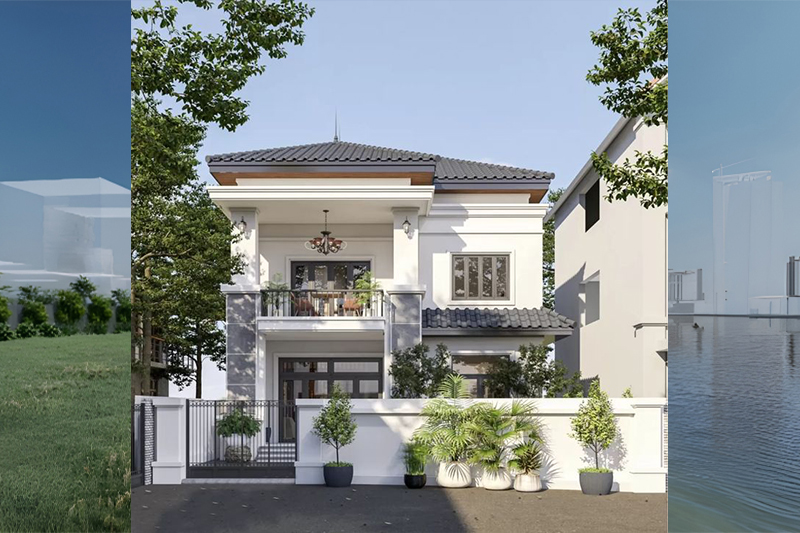 Mẫu nhà ngang 10m sâu 7m