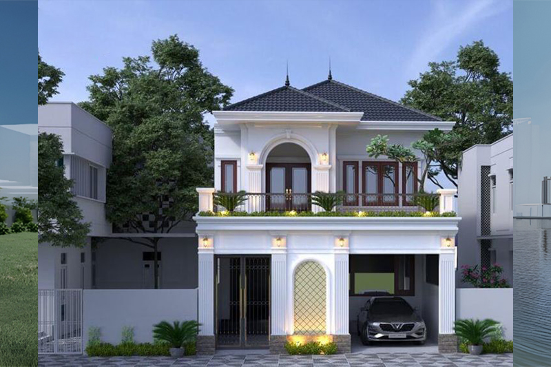 Mẫu nhà ngang 10m sâu 7m