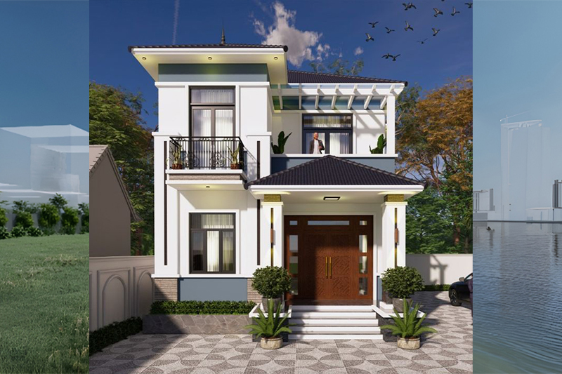 Mẫu nhà ngang 10m sâu 7m