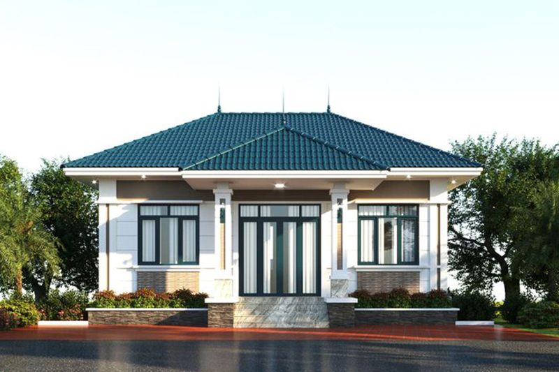Mẫu nhà ngang 12m sâu 5m đẹp