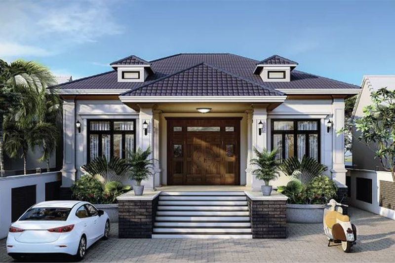 Mẫu nhà ngang 12m sâu 5m đẹp