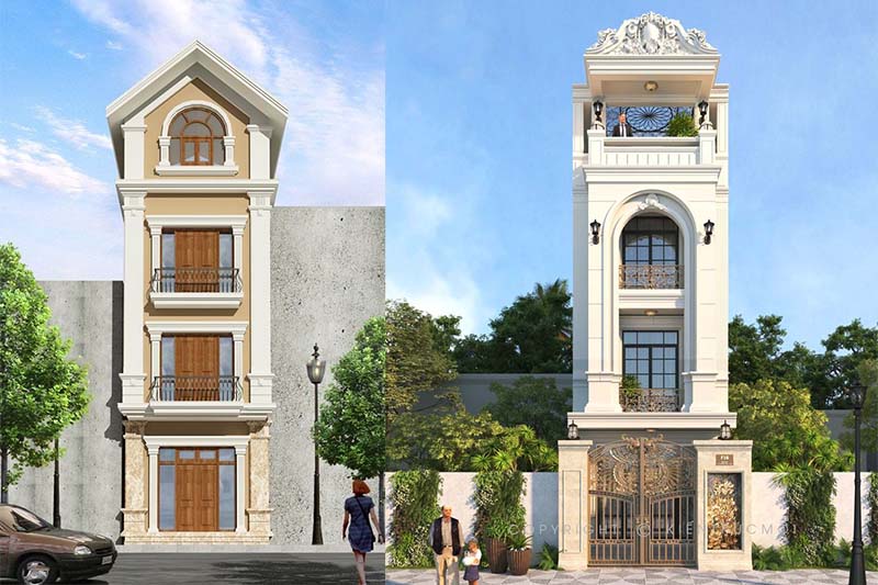 Bản vẽ thiết kế nhà mặt tiền 3m