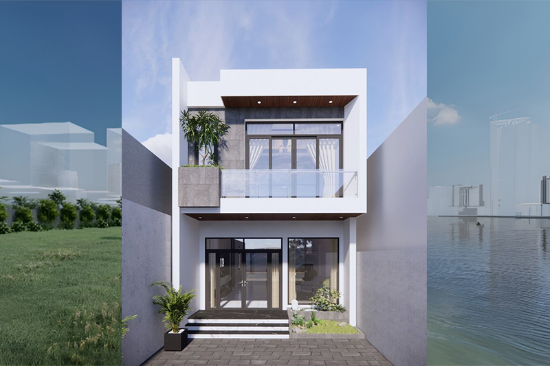 Mẫu nhà phố 2 tầng 6x16m đẹp