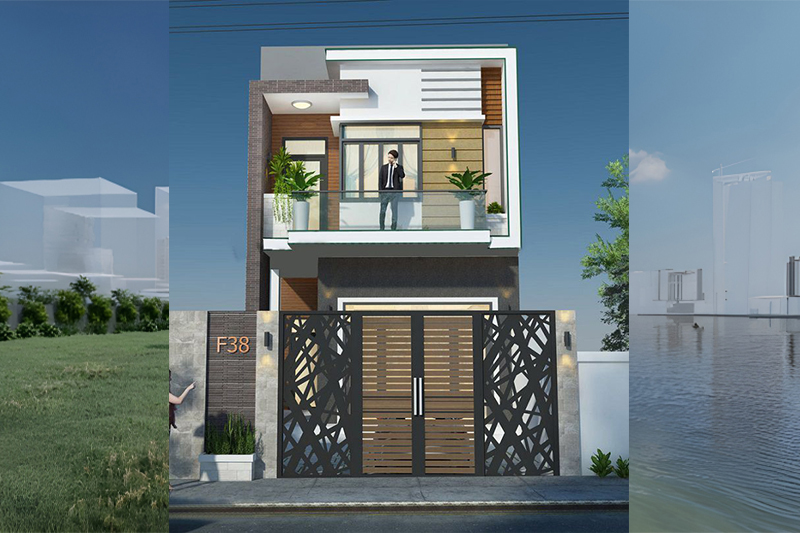 Mẫu nhà phố 2 tầng 6x16m đẹp