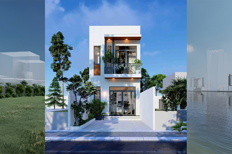 Mẫu nhà phố 2 tầng 6x16m đẹp