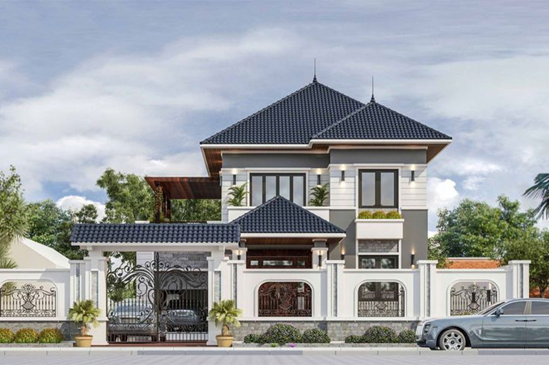 Mẫu nhà vuông 2 tầng 100m2