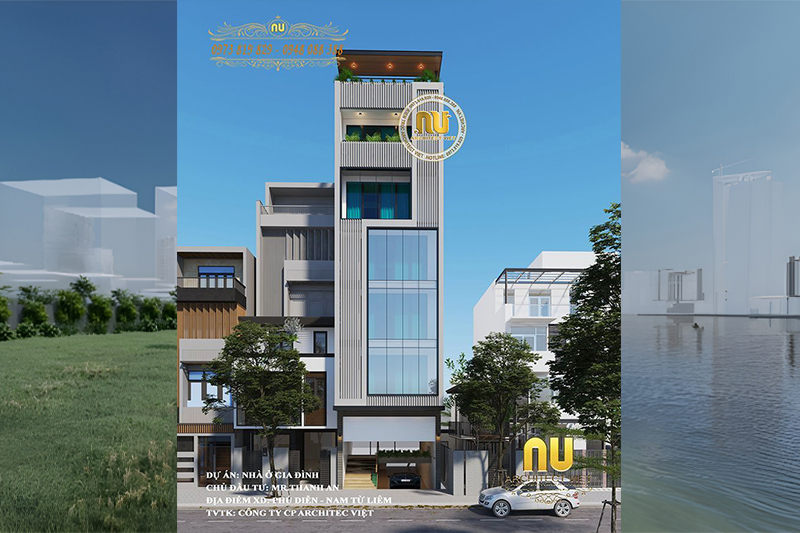 Nhà kết hợp văn phòng 5x12m 5 tầng