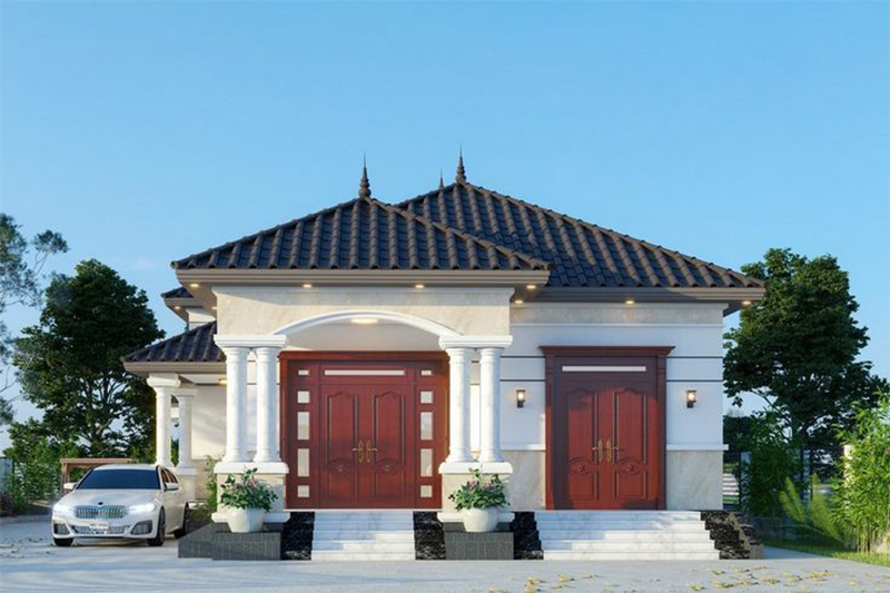Nhà mái Nhật 1 tầng 4 phòng ngủ