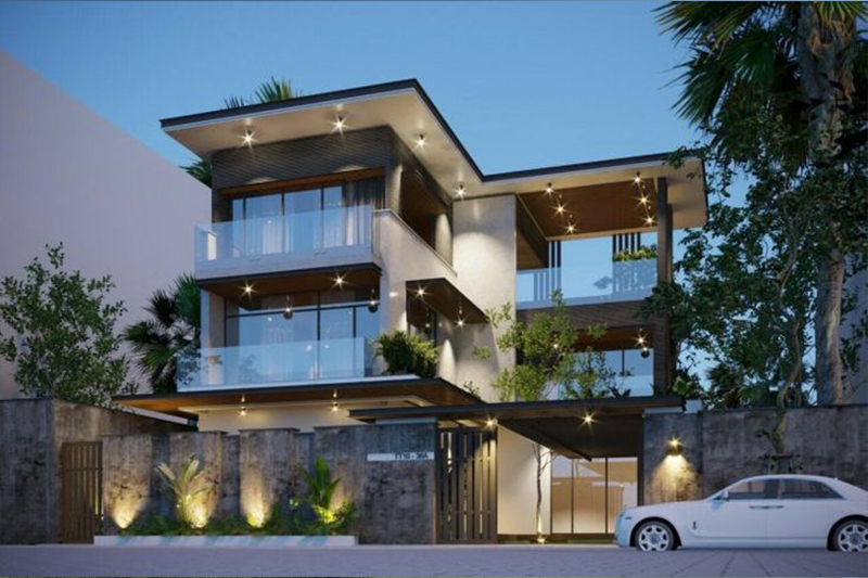 Mẫu nhà ngang 11m dài 10m đẹp