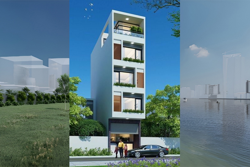 Nhà phố 5 tầng có thang máy