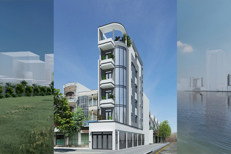 Nhà phố 5 tầng có thang máy
