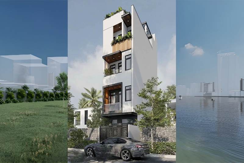 Nhà phố 5 tầng có thang máy