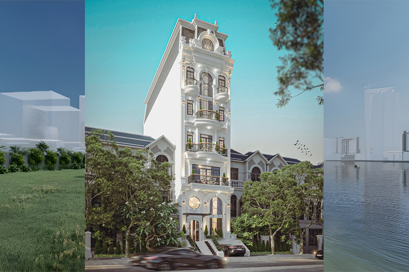 Nhà phố 5 tầng có thang máy