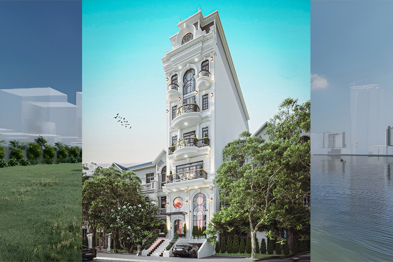 Nhà phố 5 tầng có thang máy