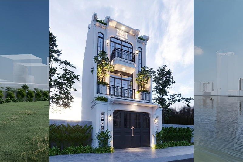 Nhà phố 8x15m đẹp