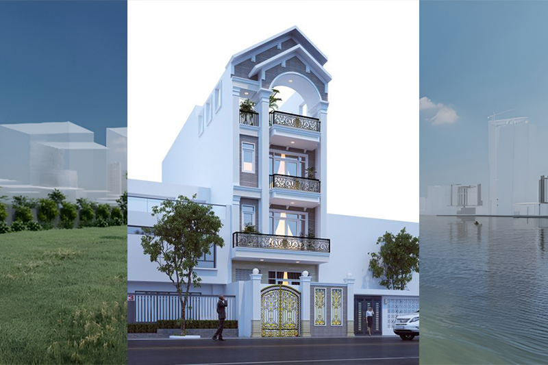 Nhà phố 8x15m đẹp