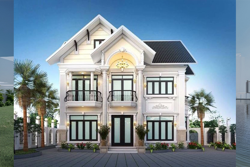 Mẫu thiết kế nhà 2 tầng 8x12m đẹp