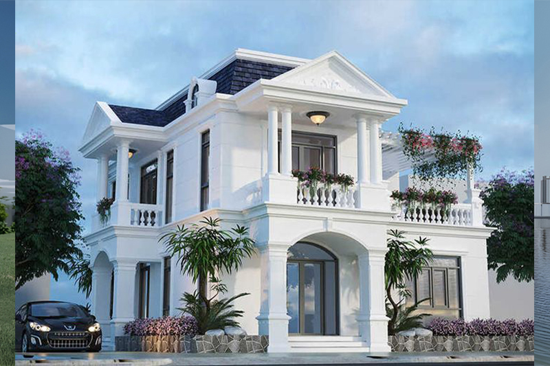 Mẫu thiết kế nhà 2 tầng 8x12m đẹp