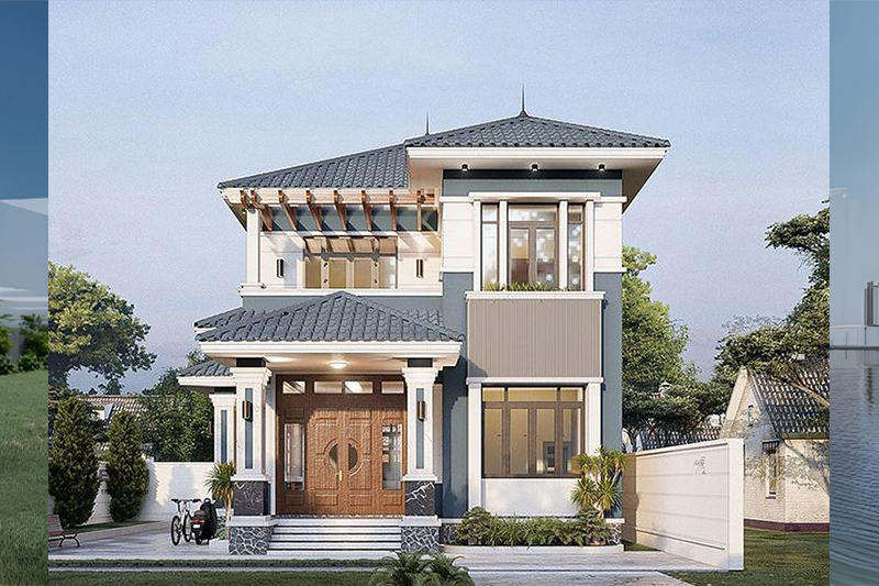 Mẫu thiết kế nhà 2 tầng 8x12m đẹp