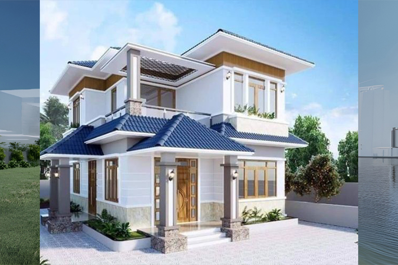 Mẫu thiết kế nhà 2 tầng 8x12m đẹp