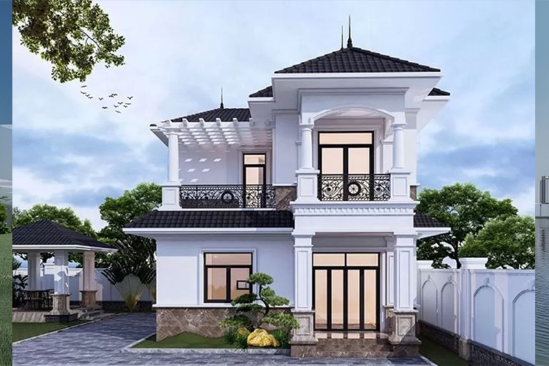Mẫu thiết kế nhà 2 tầng 8x12m đẹp
