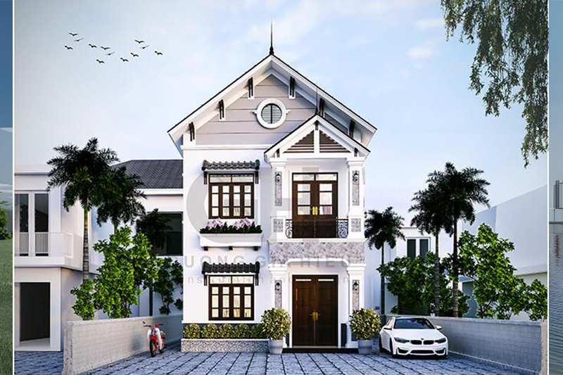 Mẫu thiết kế nhà 2 tầng 8x12m đẹp