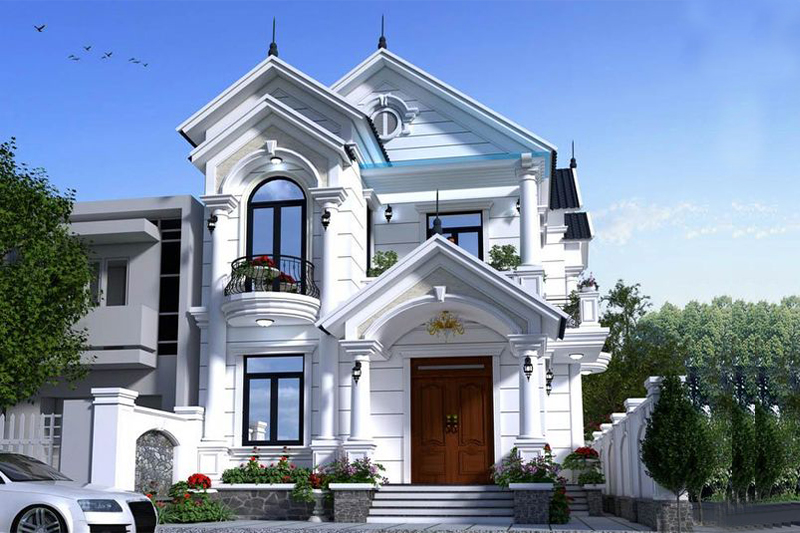 Mẫu thiết kế nhà 2 tầng 9x10m đẹp