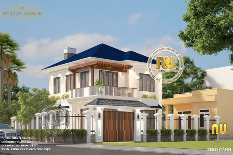 Mẫu thiết kế nhà 2 tầng 9x10m đẹp