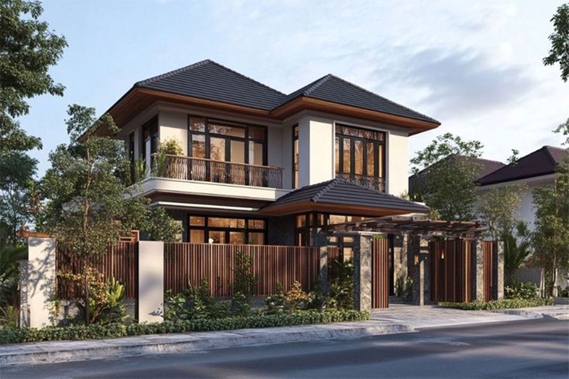 Mẫu thiết kế nhà 2 tầng 9x10m đẹp