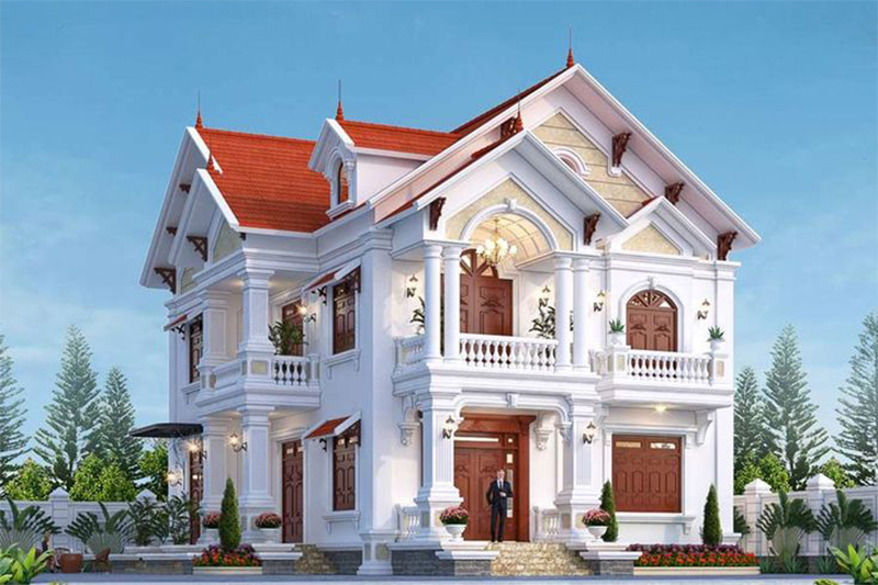 Mẫu thiết kế nhà 2 tầng 9x10m đẹp